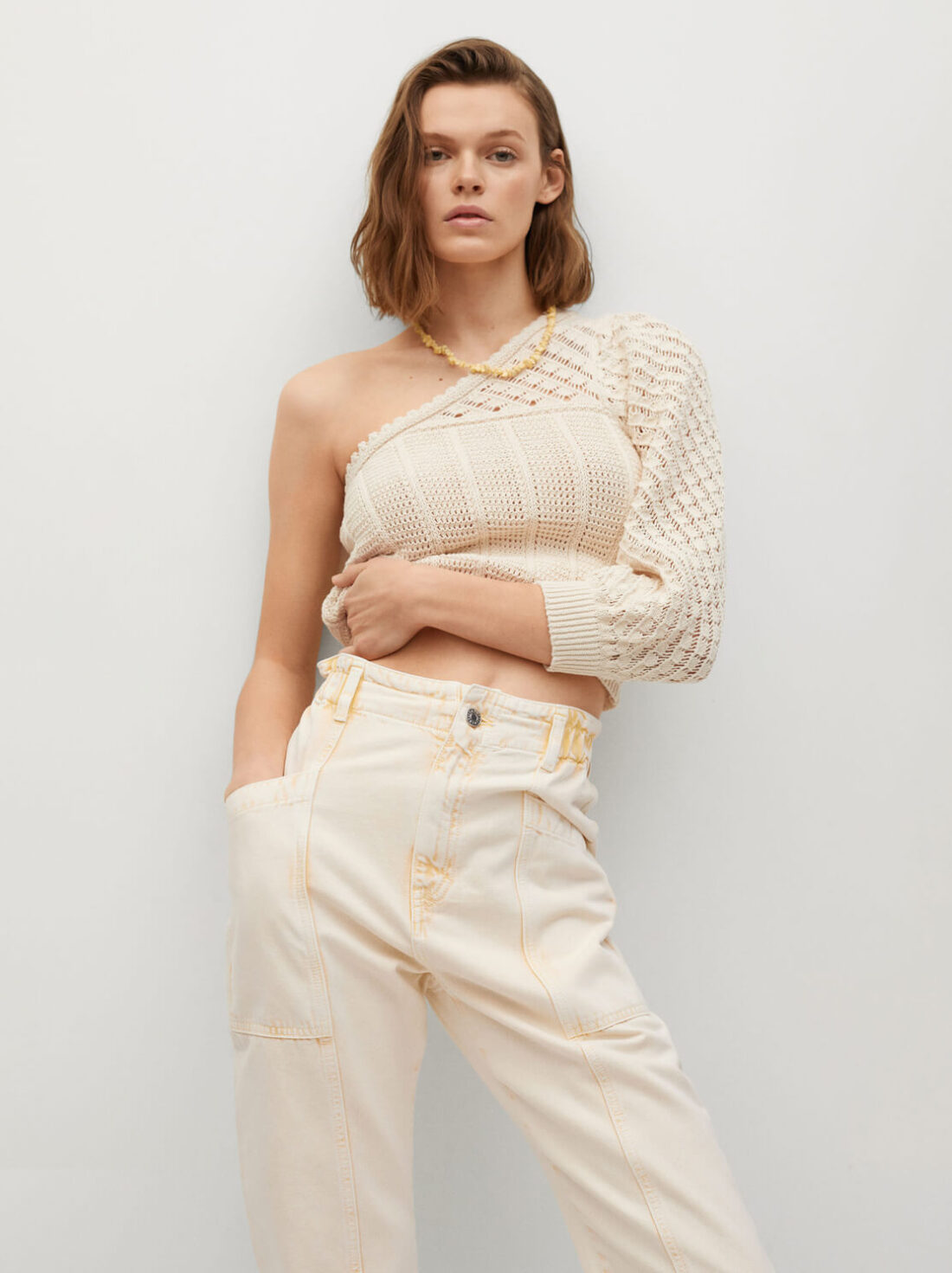 Waist straight Slouchy jeans