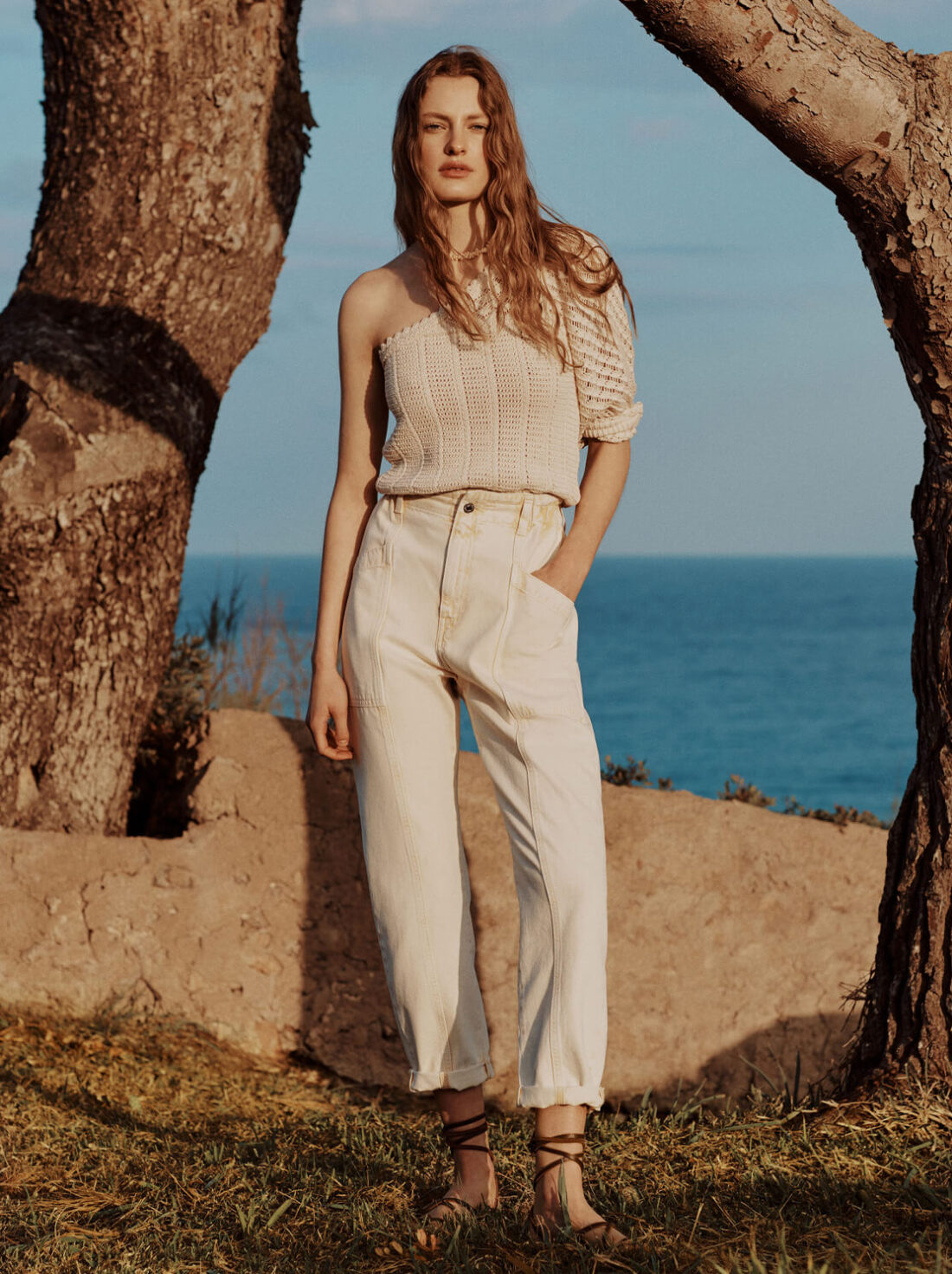 Cotton linen embroidered blouse - Image 6